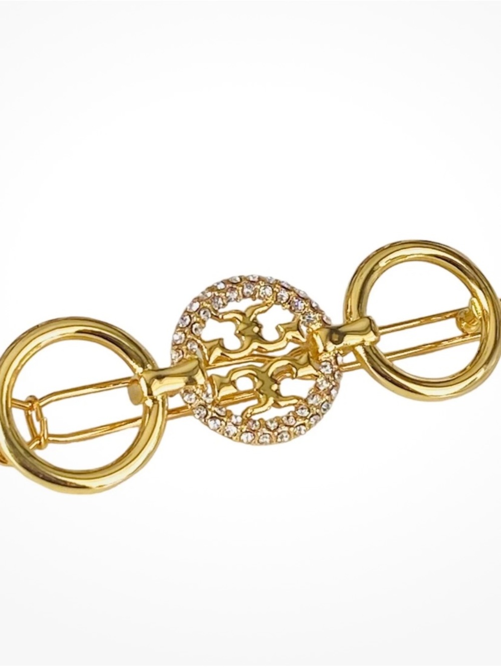 Tory Burch Gold-Tone Crystal Logo - Picture 4 of 12